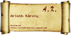 Arleth Károly névjegykártya