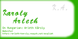 karoly arleth business card